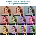 Wholesale RGB Light 10 inch Selfie Ring Light with 3 Cell Phone Holders for Live Stream, Makeup, YouTube Video, Photography TikTok, & More Compatible with Universal Phone (No Stand) (RGB)